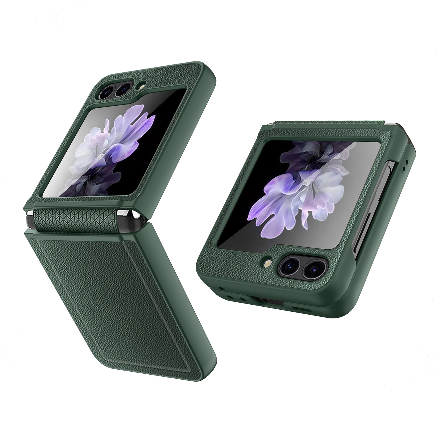 For Samsung Galaxy Z Flip5 5G Case Anti-Drop PU PC Phone Case Built-In Back Screen Glass Film For Samsung Galaxy Z Flip5 5G Case Anti-Drop PU PC Phone Case Built-In Back Screen Glass Film